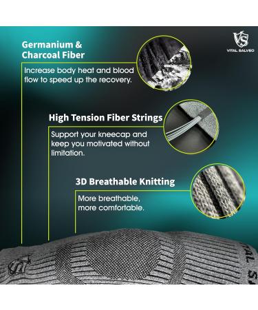 Vital Salveo Knee Compression Sleeve for Swelling Recovery | Knee Brace for Pain Relief in Men & Women | Unisex Sports Support for Running Basketball & Gym (Light Grey XXXL - Buy Online on GoSupps.com
