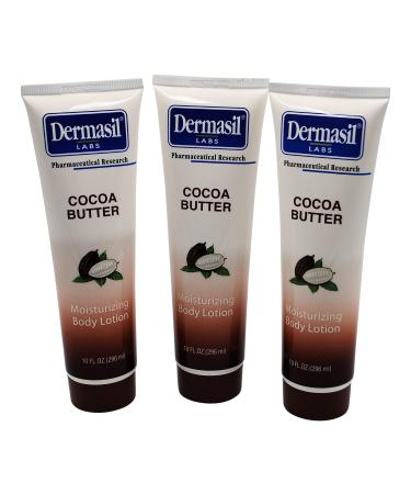 Dermasil COCOA BUTTER moisturizing Body Lotion 10 fl oz (Pack of 3)