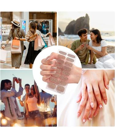 Moslate 3 Set Semi Cured Gel Nail Strips - Works with Any UV Nail Lamps 48 Pc Full Nail Polish Sticker Nail Wraps Kit for Wome Glaze Nail Strips Gel Nail Strip No-Baked Semi Cured Toenail Easy to CS032 - Buy Online on GoSupps.com