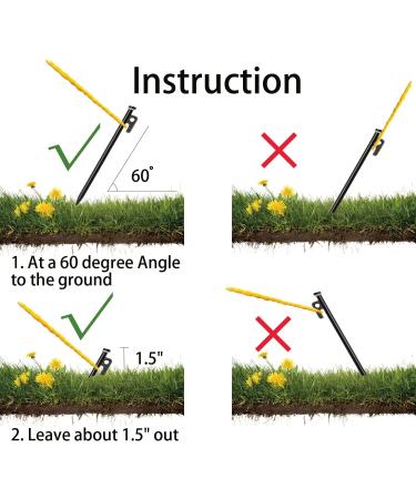 Tent Stake with Hammer 12-Pack 10in Heavy Duty Tent Stakes + 10in Tent Stakes Hammer+Storage Pouch Forged Steel Tent Stakes for Camping Used on Rocks Grassland (Tent Stakes+Hammer) Tent Stakes and Hammer - Buy Online on GoSupps.com