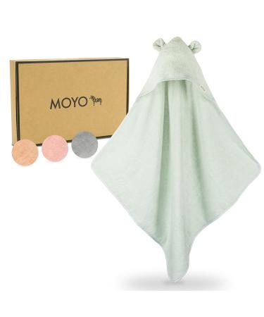 Moyo hooded towel with ears in mint i 75x75cm i toddler & baby bathing poncho made of 100% terry cotton i baby towel with hooded baby bath towel i washable hooded towel baby mint hood with ears - Buy Online on GoSupps.com