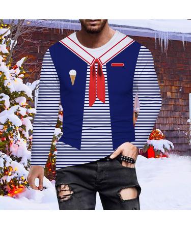 GXLONG Men's Funny Illusion Christmas Sailor Suit Tee Shirt - 3X-Large - Buy Online on GoSupps.com