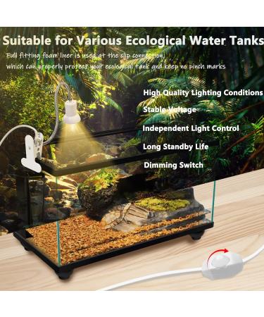WEEVDRIE Portable Terrarium Heat Lamp 40CM with Clip, 360 Rotating Neck, Dimmer Switch - Ideal for Reptiles, Turtles, Lizards, and Tortoises - White - Buy Online on GoSupps.com