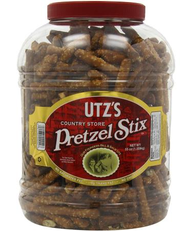 Utz Country Store Pretzel Stix 55 oz. Barrel - Thick Crunchy Pretzel Sticks - Perfect for Dipping - 3.43 lb Pack - Zero Cholesterol - Buy Online on GoSupps.com