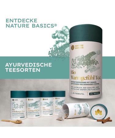 Organic Warm Feeling Tea - 25 Ayurvedic Tea Bags with Ginger Cinnamon & Black Pepper | High-Quality Herbal Tea | Sustainable & Certified - Buy Online on GoSupps.com