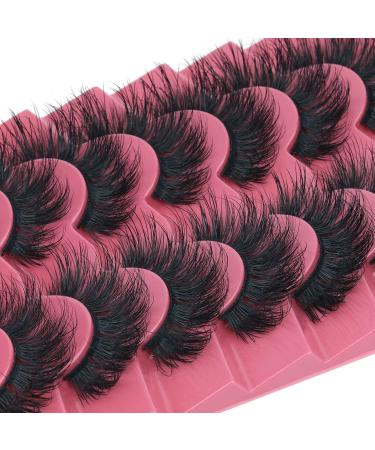 Fanxiton 8D Volume Fluffy Mink Lashes - Dramatic Curly Wispy False Eyelashes 7 Pairs Pack - Buy Online on GoSupps.com
