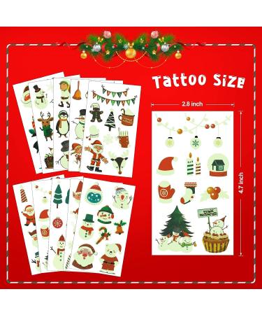 Christmas Luminous Temporary Tattoo Stickers for Kids - Glow in the Dark Waterproof Decals (10 Sheets) - Perfect Gift Idea - Buy Online on GoSupps.com