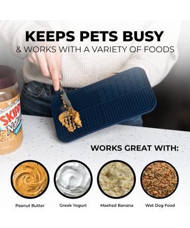 Pup Culture Dog Lick Mat & Feeding Pad with 4 Puzzle Inserts for Mental Stimulation - Navy - Buy Online on GoSupps.com