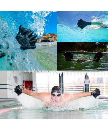 DarkFin Webbed Power Swimming Gloves (1 Pair) for Men and Women - Ideal for Scuba Diving, Snorkeling, Spearfishing, Surfing - Black, Medium/Large - Buy Online on GoSupps.com