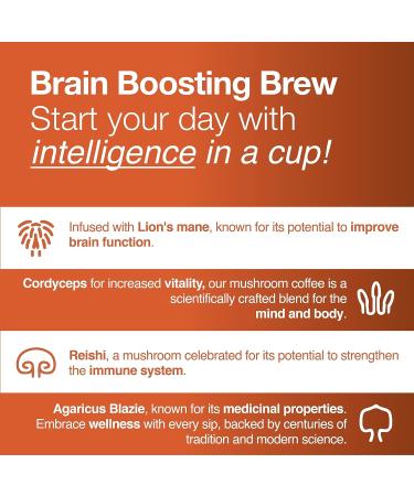 Lean Caffeine Mushroom Coffee Ground 412g | Mushroom Extract Powder Blend | Mycotoxin Free Lions Mane Reishi Cordyceps Agaricus Blazei | Bulletproof Coffee - Pack of 1 - Buy Online on GoSupps.com