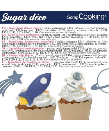 ScrapCooking 6985 Space Sugar Decorations for Pastries Desserts Cakes Biscuits Cupcakes Birthdays - Space Ship Astronaut Star Cake Design - Buy Online on GoSupps.com