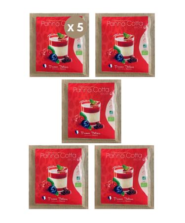 FRANCE D LICES - Pr paration P tisserie Pour Panna Cotta Bio - Dessert Ou Go ter Gourmand Et Naturel - Pr t En 5min - Fabrication Artisanale En France - 4 Pers. - 5 Sachets De 40g 5 Unit s De 40g