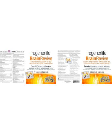 Natural Factors Regenerlife BrainRevive 30 convenient packets Five-in-One Supplement Kit Daily Full-Nutrient Packets Contain: Phosphatidylserine Bioavailable Curcumin Omega-3 EPA/DHA Grapeseed Extract and High-Potency Five-Strain Probiotics Supports Your  - Buy Online on GoSupps.com