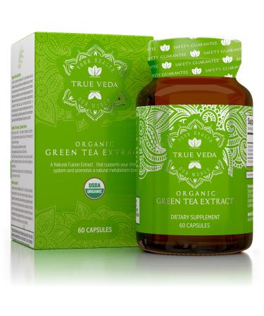 Organic Green Tea Extract Capsules  USDA Organic Certified | 60 Green Tea Capsules | Green Tea Pills | EGCG Green Tea Extract | 50% Polyphenols EGCG Supplements 60 Count (Pack of 1)