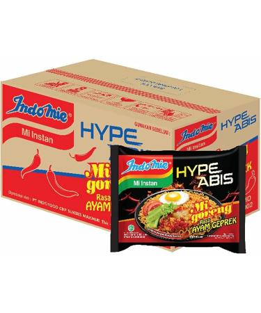 Indomie Mi Goreng Noodles - 85 g 40 Pack Hype Abis Instant Noodles Ayam Geprek Spicy Crushed Crispy Fried Chicken Noodles Hot and Spicy Noodles - Product of Indonesia Delicious Noodles - Buy Online on GoSupps.com