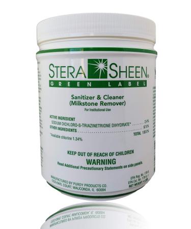 Stera Sheen Green Label  4 lb Jar  Sanitizer and MilkStone Remover  by Purdy Products  1 x 4 lb Jar