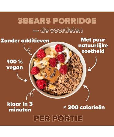 3Bears Porridge Elegant Cacao 4er Package 4 x 400g No added sugars Overnight oats Breakfast 100 natural - Buy Online on GoSupps.com