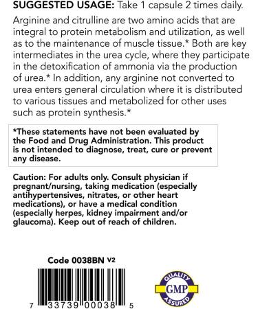 Now Foods Sports Arginine & Citrulline - 240 Veg Capsules for Enhanced Performance - Buy Online on GoSupps.com
