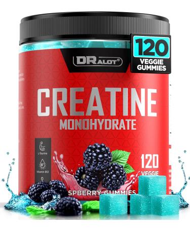99.99% Creatine Monohydrate Gummies More 15% Strength, 5X Energy & Muscle Support Pre-Workout Complex Creatine for Women & Men with 5000mg Creatine, L-Taurine, B12, Mg and K, Vegan Blue Raspberry 120 Count (Pack of 1)