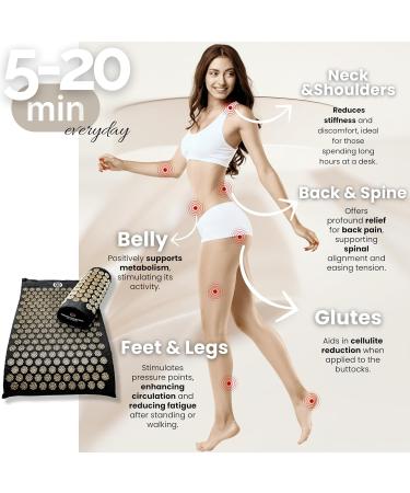 Trendy Home Spa Acupressure Mat & Pillow Set - Relieve Back Pain | Muscle Relief with Carrying Bag & Battery Massage - Buy Online on GoSupps.com