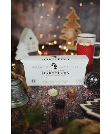CHEVALIERS D'ARGOUGES French Master Chocolatiers - Assortment of dark chocolates 70% milk 33% and white - Ballotin tastin - Buy Online on GoSupps.com