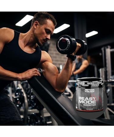 Booster Pre Workout - Alphatier Beastmode 400g - Vegan Green Apple Caffeine & Amino Acids for Ultra Hardcore Pump - Buy Online on GoSupps.com
