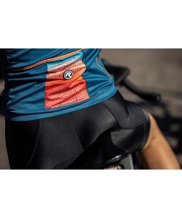 Shop Rogelli Waves Women's Short Sleeve Cycling Jersey - Breathable Road Bike Shirt in Light Blue & Coral - Buy Online on GoSupps.com