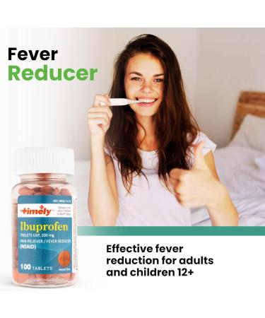 Timely Ibuprofen 200mg - 100 Tablets for Pain Relief & Fever Reduction | Compare to Advil - Headache Menstrual Pain Arthritis & Aches - Buy Online on GoSupps.com