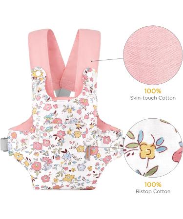 GAGAKU Baby Doll Carrier - Pink Peach Blossom Toy Sling with Adjustable Straps for Kids - Buy Online on GoSupps.com