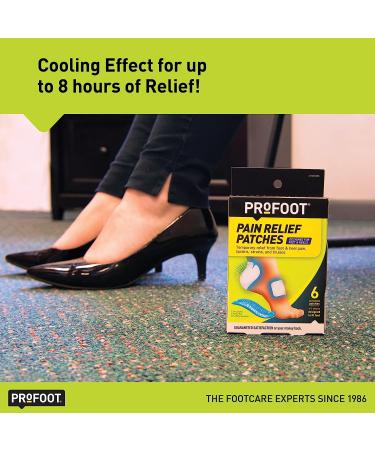 PROFOOT Pain Relief Patches - Cooling Camphor & Menthol - 6 Count - Up to 8 Hours Relief - Foot & Heel Pain, Sprains, Strains, Bruises - Buy Online on GoSupps.com