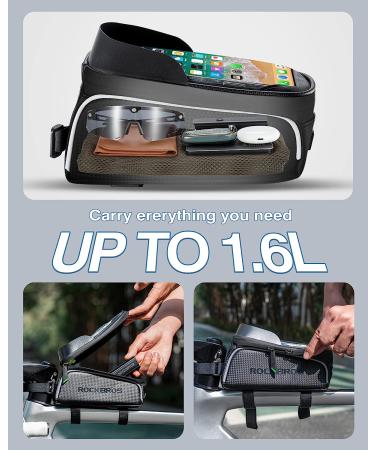 ROCKBROS Waterproof Bike Phone Front Frame Bag - Compatible with Phones Under 6.5 - Cycling Pouch and Holder Accessory - Buy Online on GoSupps.com