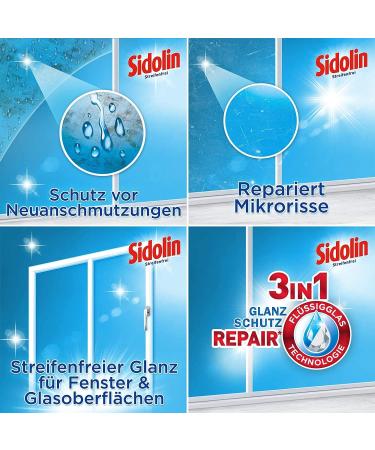Sidolin Cristal Glass Cleaner - 5x500ml Spray Bottles for Perfect Shine & Micro Crack Protection - International Shipping Available - Buy Online on GoSupps.com