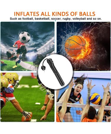 Tomario Ball Pump with 6 Needles, Extendable Cable & Storage Bag - Ideal for Football, Basketball, Soccer, Volleyball, Rugby - Black - Buy Online on GoSupps.com