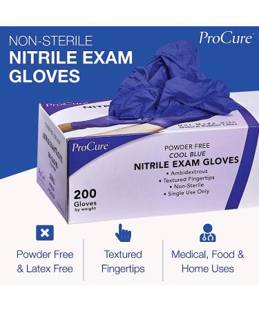 ProCure Disposable Nitrile Gloves - Latex Free, Powder Free, Large Size - 200 Medical Exam Gloves - Buy Online on GoSupps.com