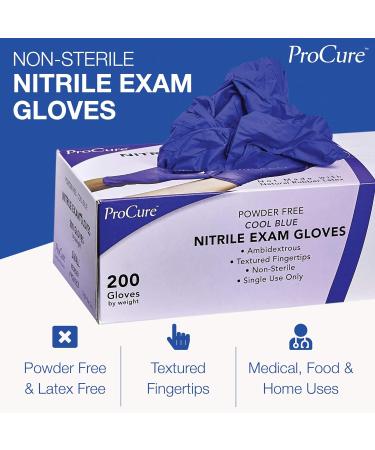 Blue Nitrile Medical Exam Gloves - Latex Free, Powder Free, Food Safe, 3 Mil Thickness, Size Medium - Buy Online on GoSupps.com