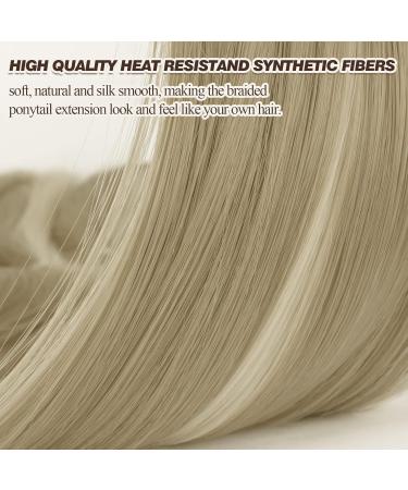 Buy BARSDAR 76cm 2PC Long Braided Ponytail Extensions - Soft Natural Synthetic Hair - Ash Brown & Bleaching Blonde - Buy Online on GoSupps.com