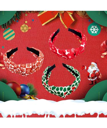 Bohue 3 Pieces Christmas Headbands Holiday Knotted Head Bands Wide Knotted Headband Christmas Hair Accessories for Women - Buy Online on GoSupps.com