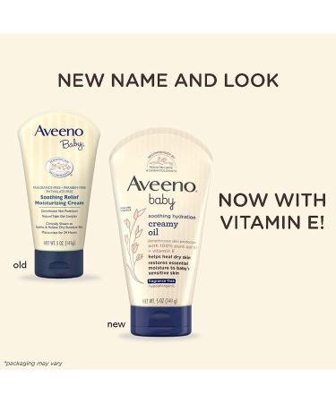 Aveeno Baby Soothing Hydration Creamy Body Oil for Dry/Sensitive Skin, 5 oz - Non Greasy, Oat Oil & Vitamin E, Paraben/Phthalate/Fragrance/Steroid Free - Buy Online on GoSupps.com