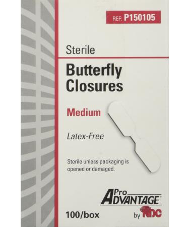ProAdvantage Sterile Butterfly Closure Bandages, Medium, Latex-Free, 100/bx