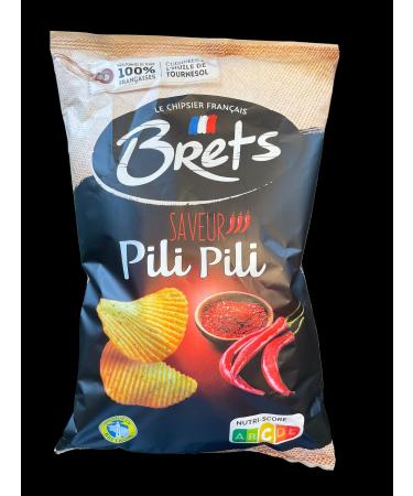 Brets Piri Piri Crisps Crinkle Cut 10X125g - Made with 100% French Potatoes Made in France No Perservatives No Added MSG