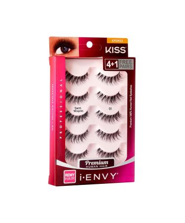i-ENVY 5 Pairs Demi Wispies False Lashes - 100% Human Hair Natural Look Comfortable & Reusable (2 PACK) for Fluffy Volume & Curl - International Shipping Available - Buy Online on GoSupps.com