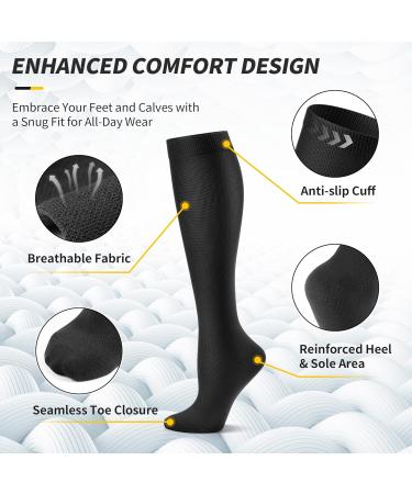 Shop Cambivo Compression Stockings for Men & Women - 8-15 mmHg Support Socks for Running Work & Travel - L-XL - Buy Online on GoSupps.com