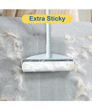 Large Lint Roller for Pet Hair Removal - 9.45" Sticky Floor Roller with Extendable Handle - 360 Sheets for Carpets Beds Cars & Clothing - Includes 4 Refills - Buy Online on GoSupps.com