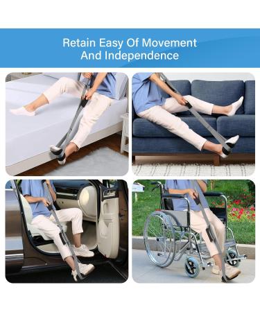 39 Inch Long Leg Lifter Strap for Hip & Knee Surgery Recovery - Mobility Aid for Bed, Car & Wheelchair - Gray - Buy Online on GoSupps.com