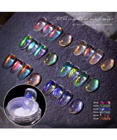 Yiifunglong Fun Nail Art Design Stickers & Aurora Effect Glitter Powder - Colorful Mirror Neon Dust for Stunning Nail Decor | International Shipping - Buy Online on GoSupps.com