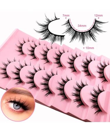 7 Pairs Manga False Eyelashes - Natural Look Anime & Cosplay Lashes 15mm Faux Mink Spiky Fake Lashes - International Shipping Available! - Buy Online on GoSupps.com