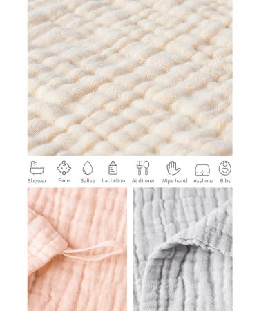Konssy 6 Pack Baby Muslin Washcloths - 100% Cotton, Soft & Comfy for Newborns, Infants, Boys & Girls - Light Color - 11x11 - Set of 6 - Buy Online on GoSupps.com