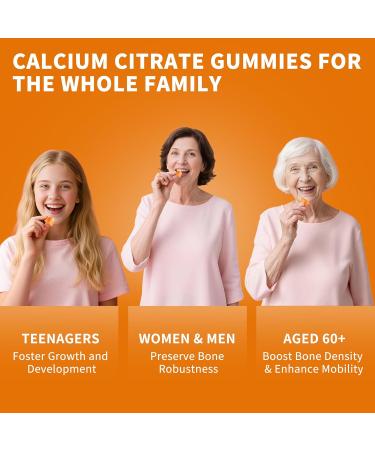 (2 Pack)Calcium Citrate 1200mg with Vitamin D3 Gummies for women & Men Calcium Citrate Supplements for Bone & Teeth Support High Absorption-Easy to Digest Sugar Free Vegan Orange Flavor 60 Day Supply 60 Count (Pack of 2) - Buy Online on GoSupps.com