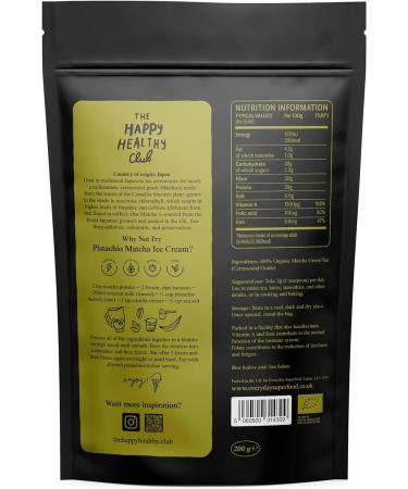 Organic Ceremonial Grade Matcha Tea Powder - 200g Superfood | Certified Organic, Vegan, Kosher - Buy Online on GoSupps.com