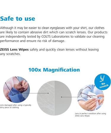 Zeiss Pre-Moistened Lens Cleaning Wipes - Cleans Bacteria Germs and without Streaks for Eyeglasses and Sunglasses - (200 Count) - Buy Online on GoSupps.com